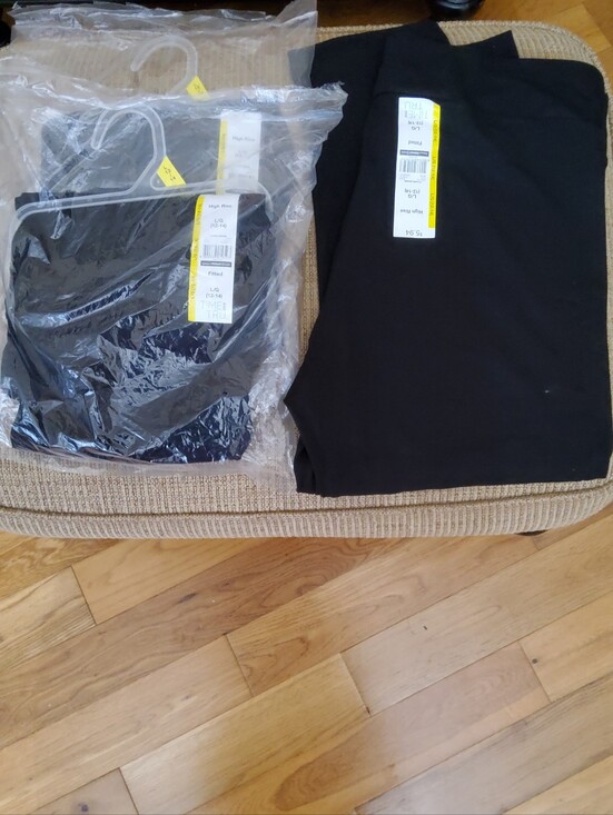 Pants - 3 Pair Time and Tru Women’s Black High Rise Leggings Size L 12-14 NWT